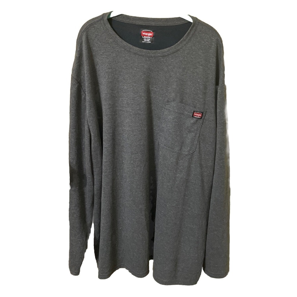 Wrangler ✨Men's 3XL Grey Workwear Long Sleeve Performance Pocket‎ Shirt